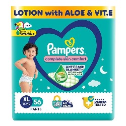 pampers complete skin comfort pants, anti rash blanket, lotion with vitamin e & aloe vera